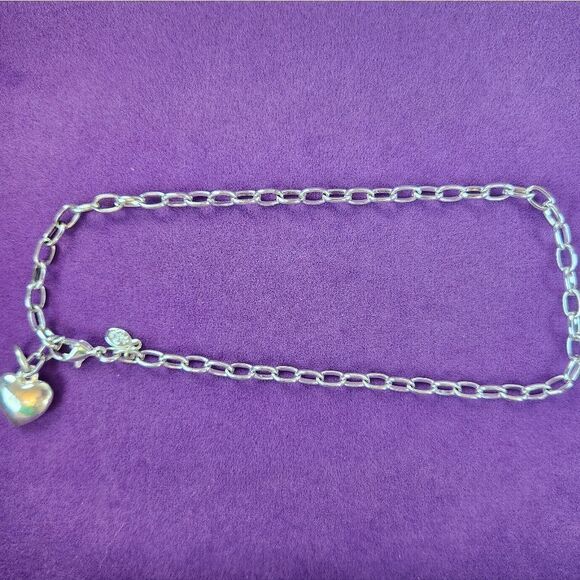 💜Premier "Luv It" Silver Plated Heart Shaped Anklet - Picture 7 of 11